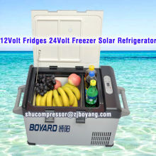 Venta caliente DC 12V Frigorificos congelador Solar refrigerador 42L minibar batería 24v powered mini refrigerador